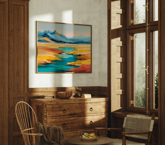 Turquoise Rivers Meet Golden Prairie