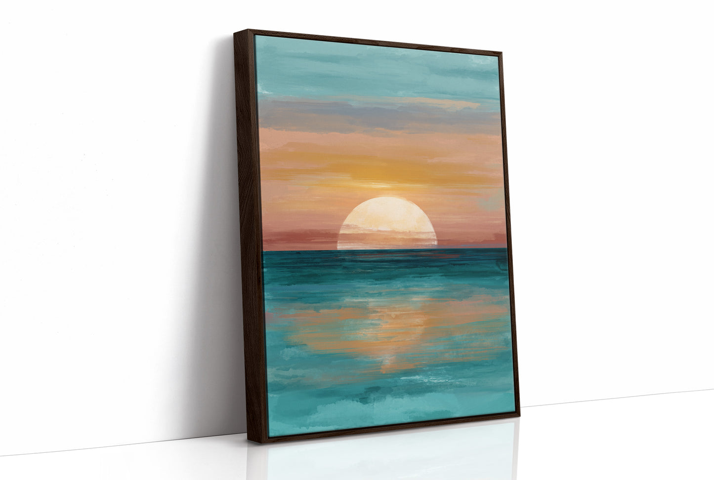 Golden Sphere Meets Teal Waters