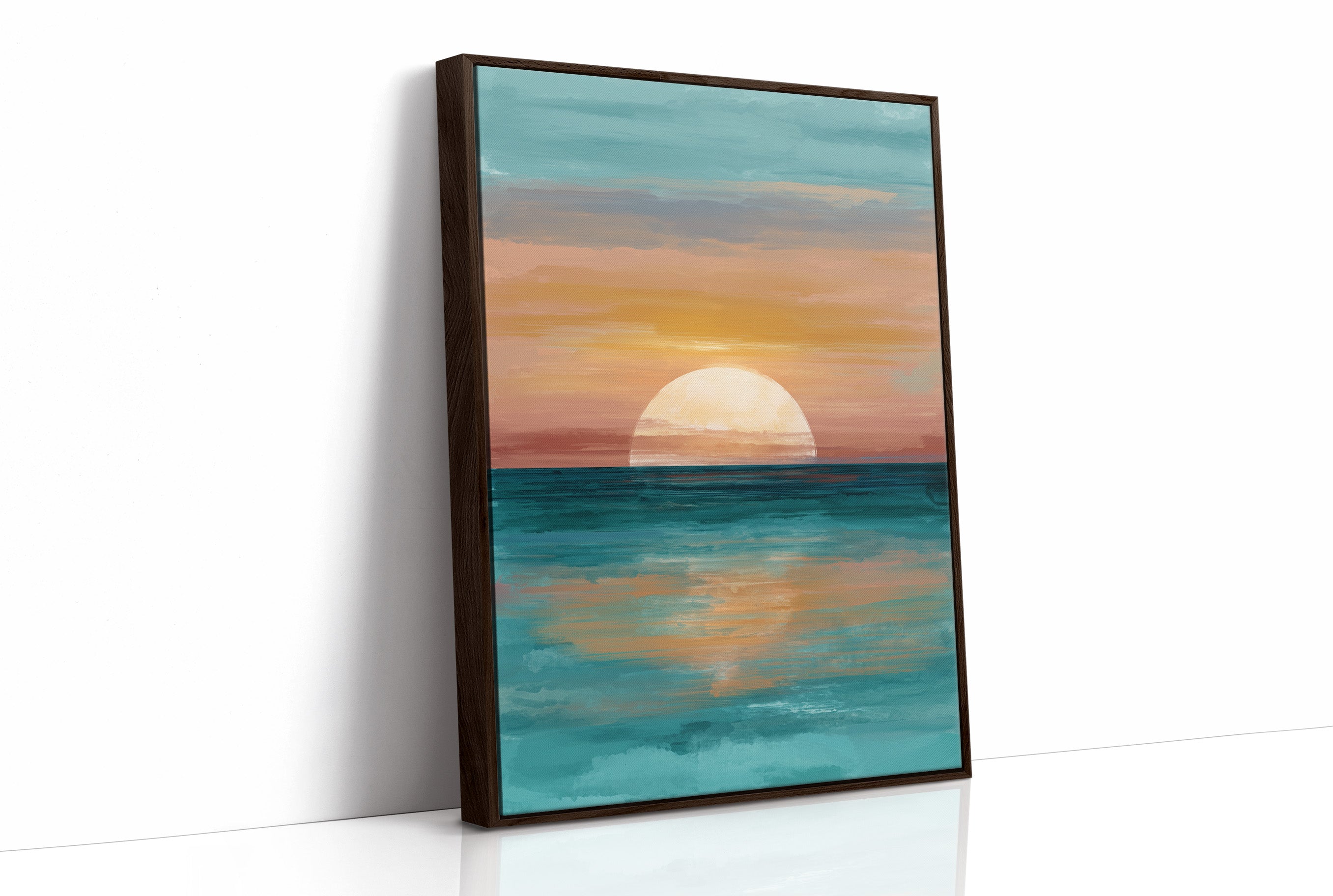 Golden Sphere Meets Teal Waters