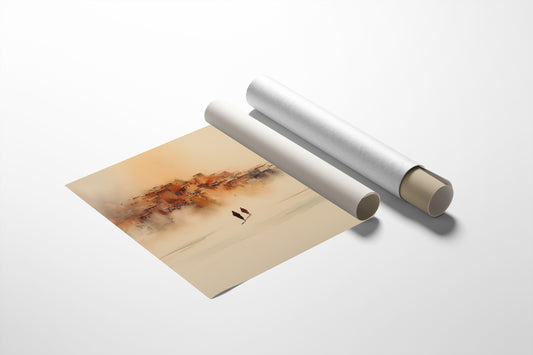 Travelers In Morning Mist