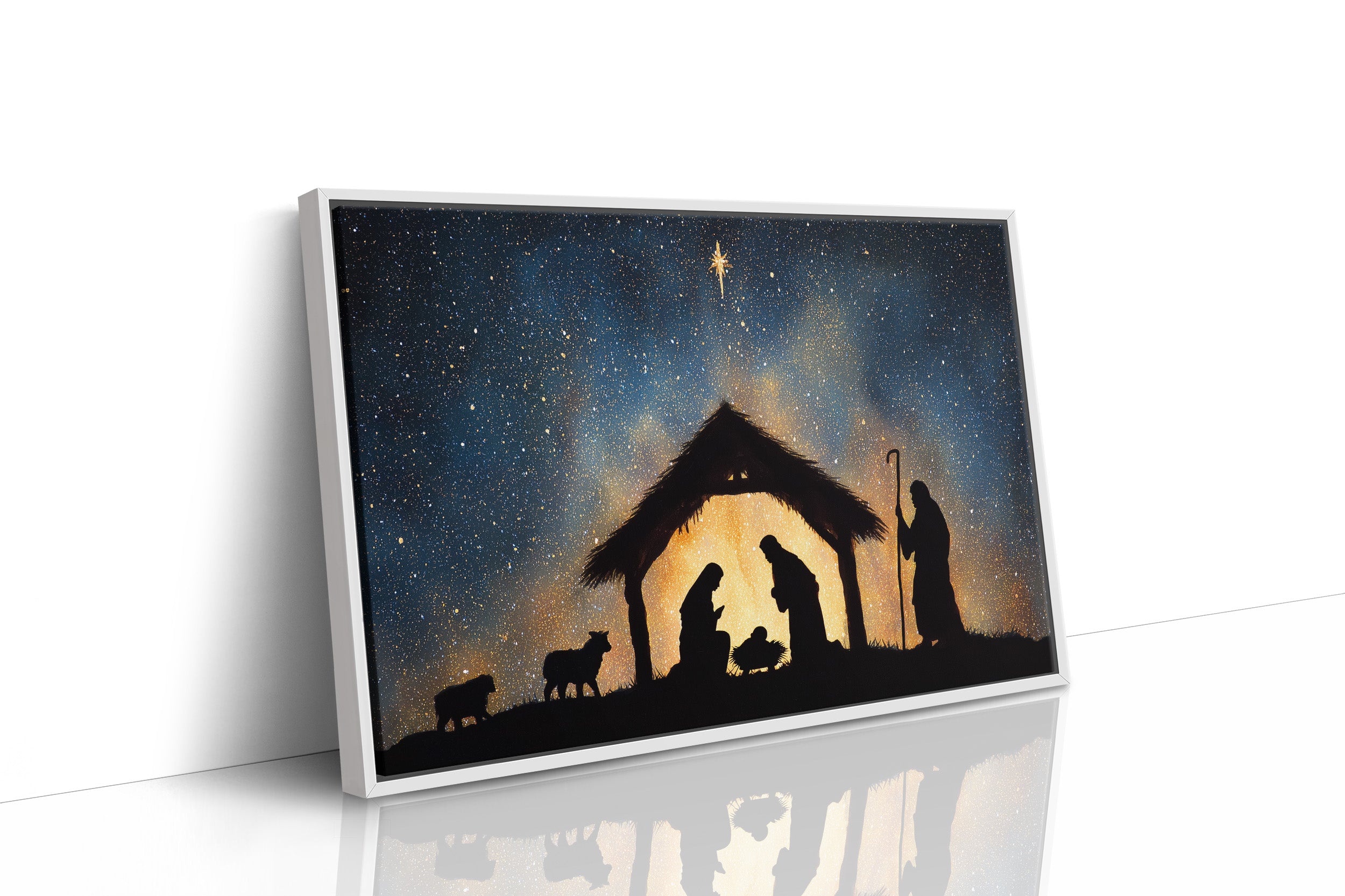 Starlit Manger Under Bethlehem Sky