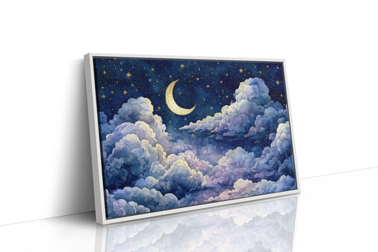 Crescent Moon Above the Clouds