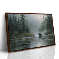 Misty River Meets Ancient Wanderer