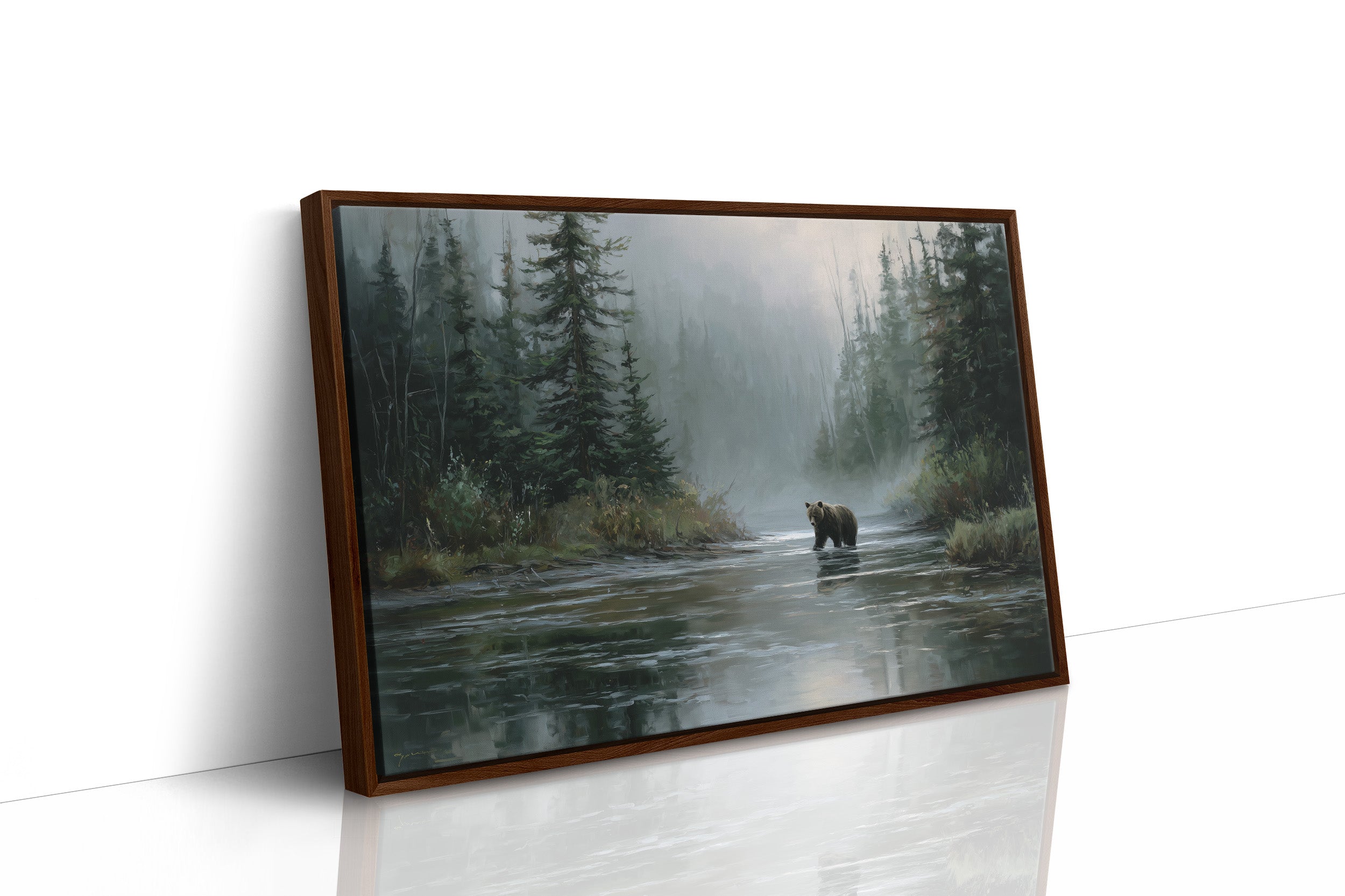 Misty River Meets Ancient Wanderer