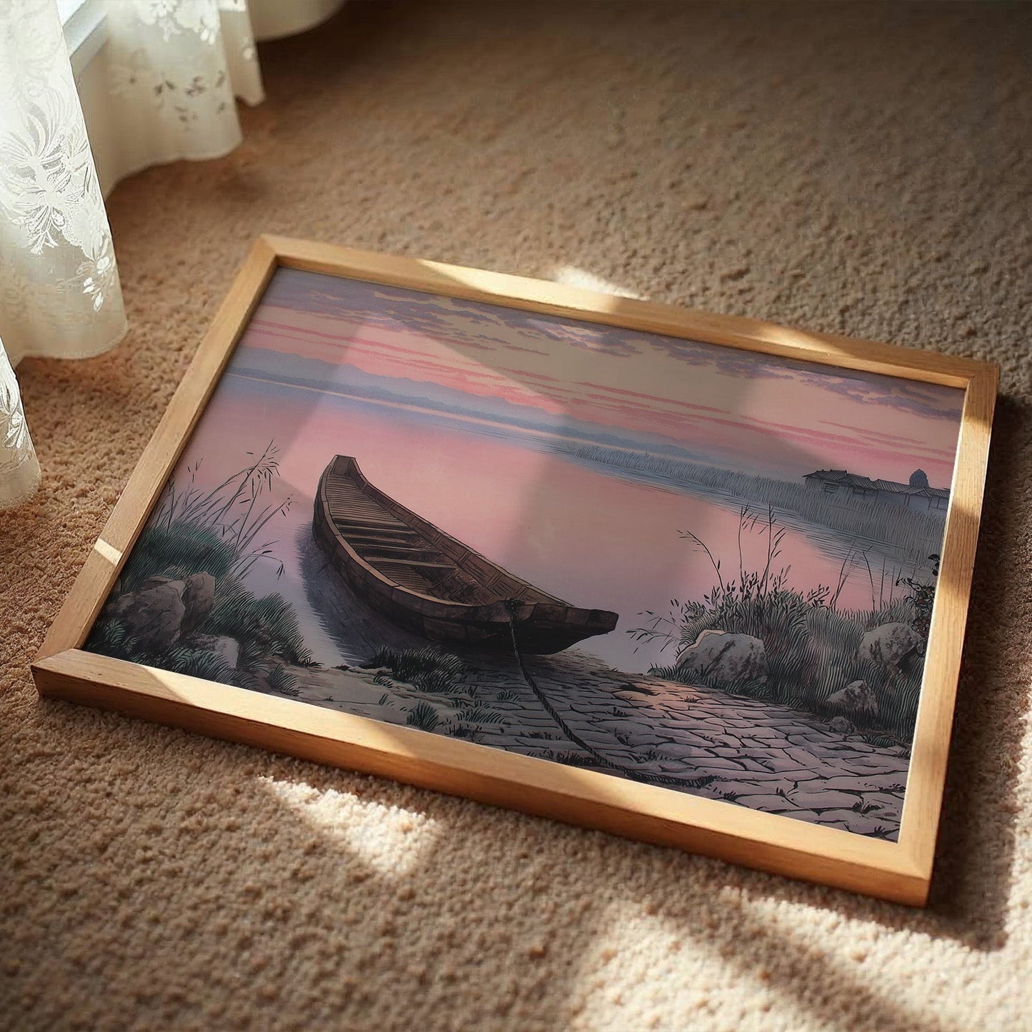 Lakeside Boat Awaits Dawn's Promise