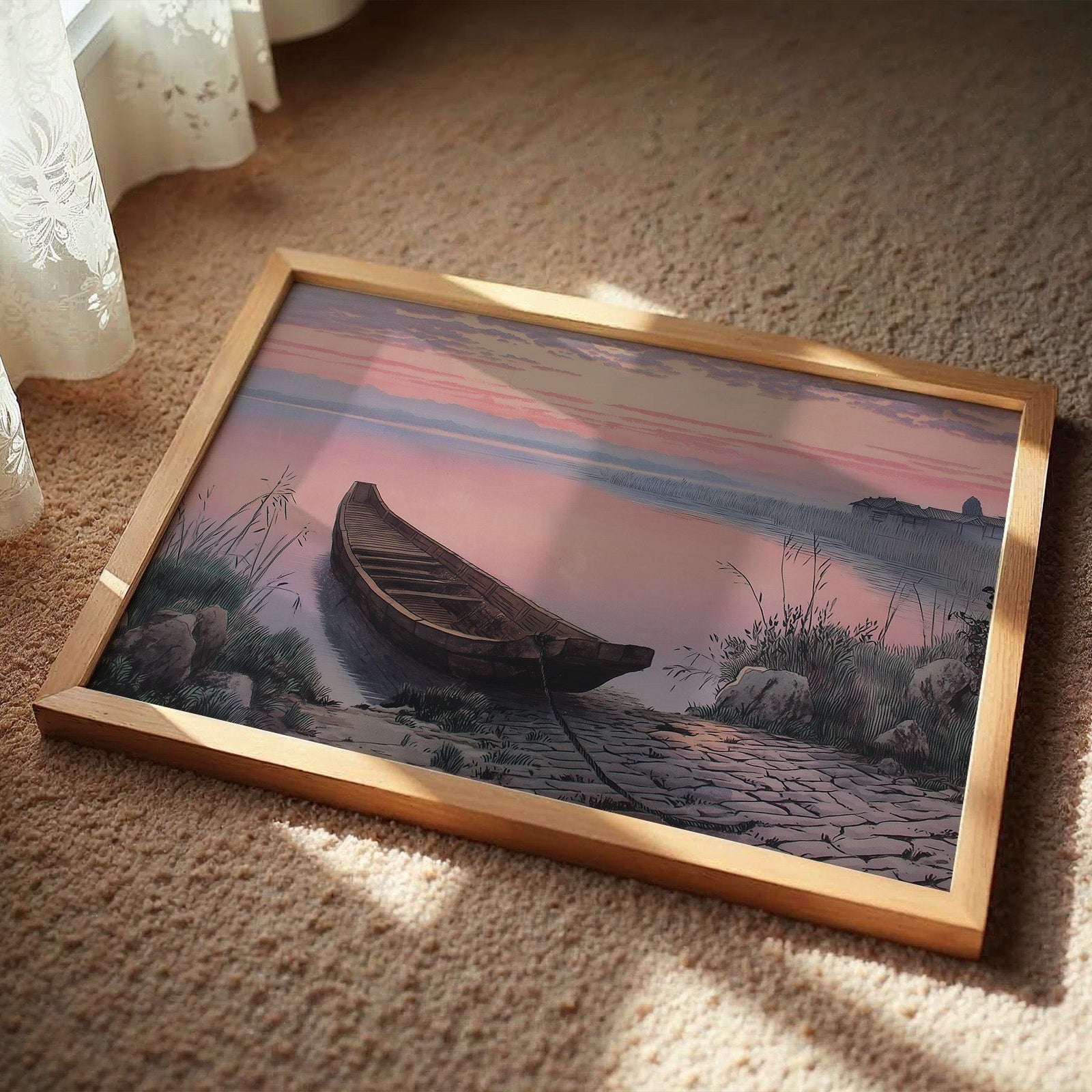 Lakeside Boat Awaits Dawn's Promise