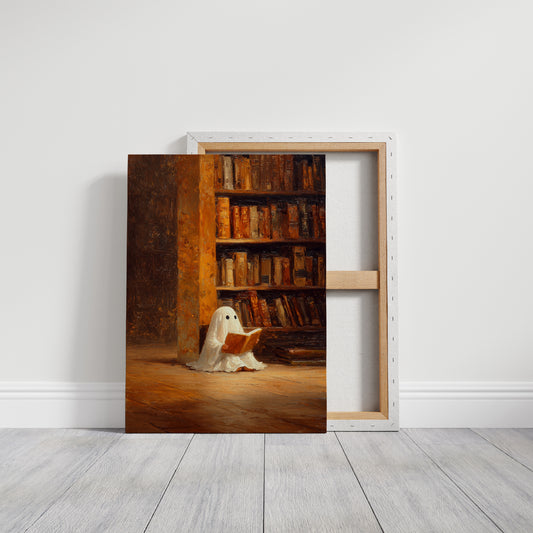 Whimsical Ghost Library Canvas Print - Enchanting Art - Gallery Canvas image 14