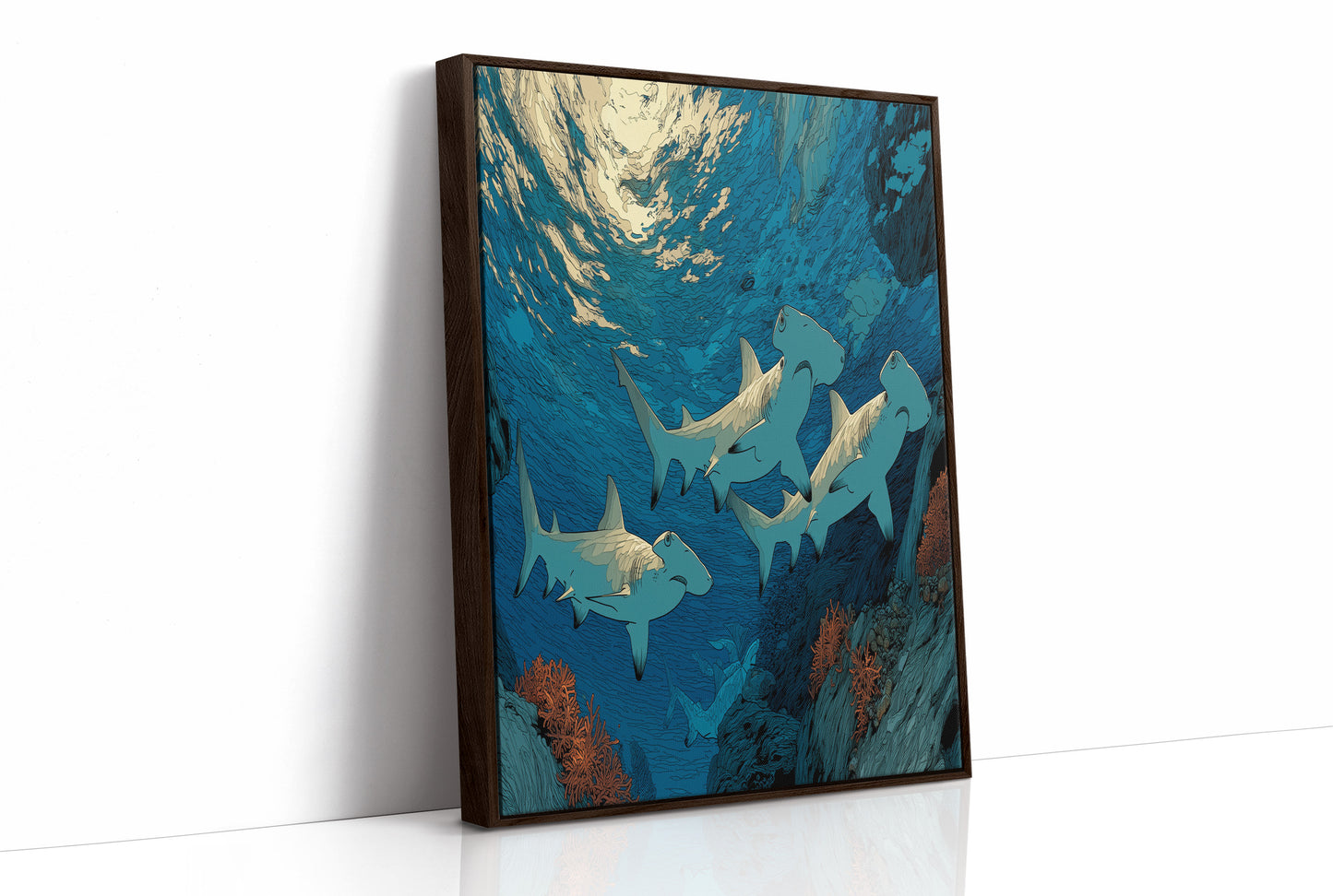Hammerheads at the Reef Wall