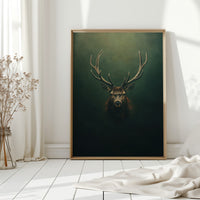 Crowned Stag in Forest Shadows