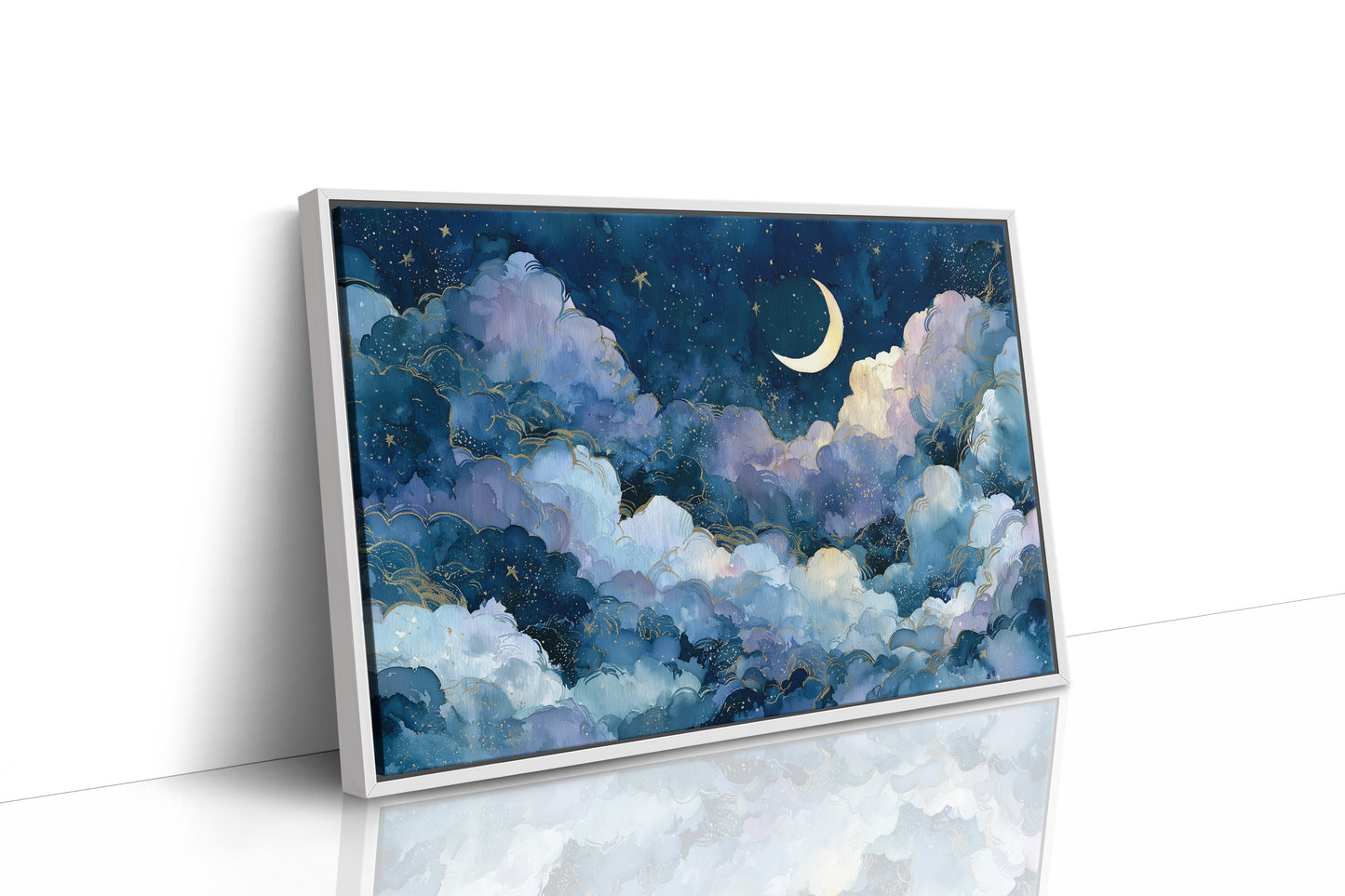 Gold-Lined Clouds and Crescent Light