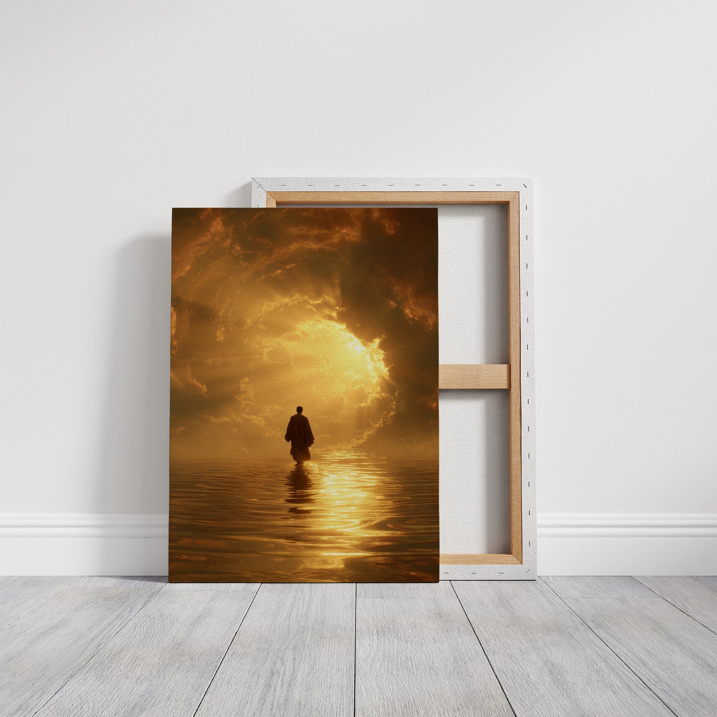 Pilgrim Walks Toward Golden Horizon