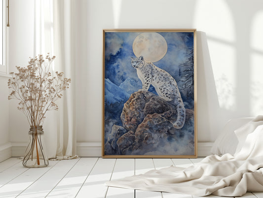 Moonlit Watch of the Snow Leopard