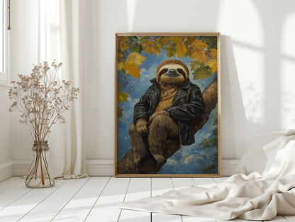 Sloth in a Leather Jacket