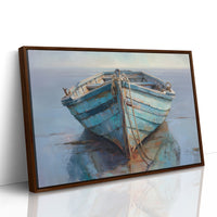 Blue Boat Rests At Tide