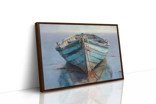 Blue Boat Rests At Tide