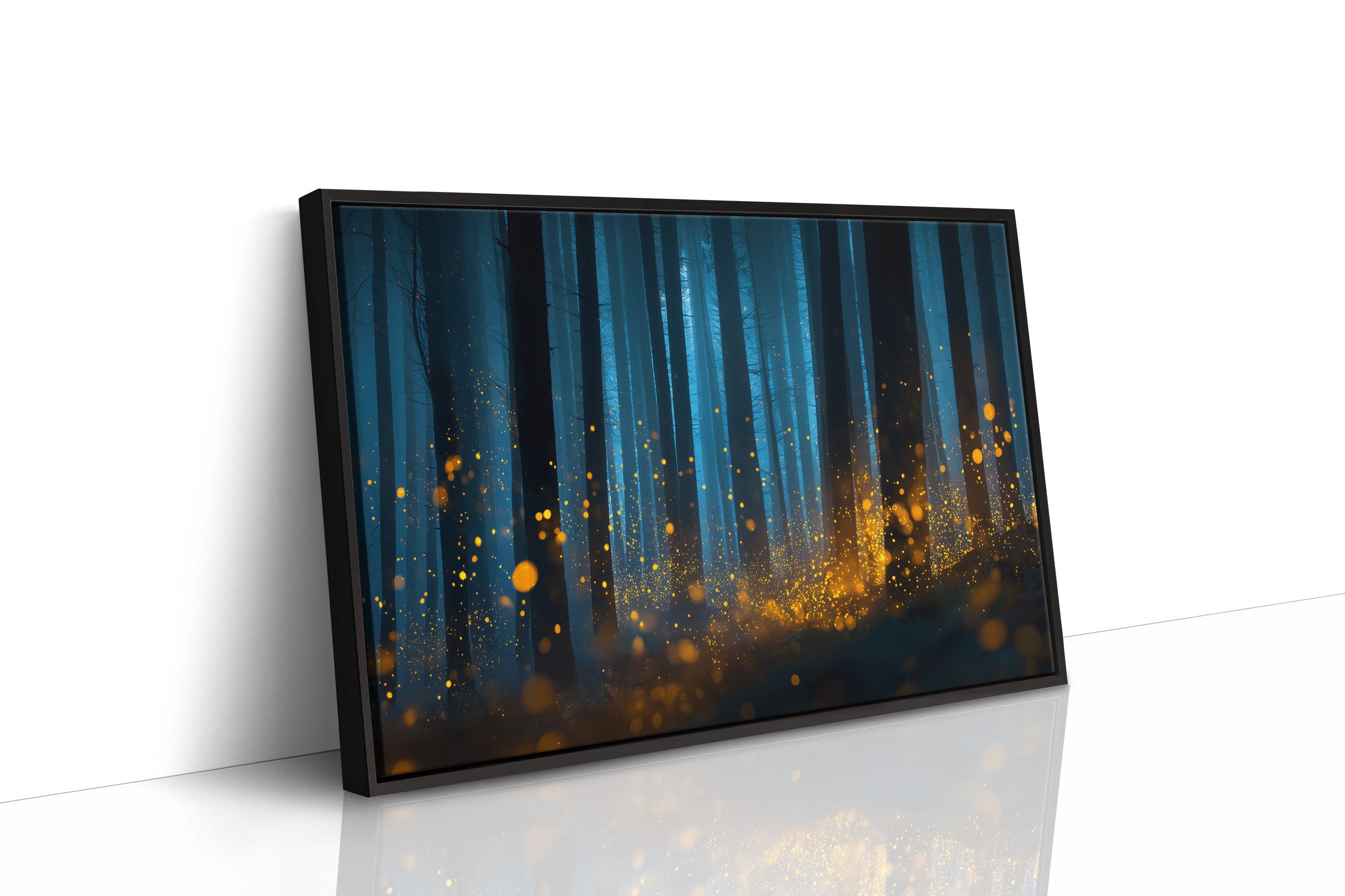 Fireflies Dance Through Midnight Forest
