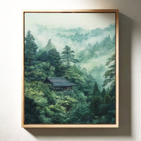 Mountain Temple Rests In Emerald Mist