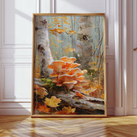 Autumn Mushrooms Dance Among Birch Trees