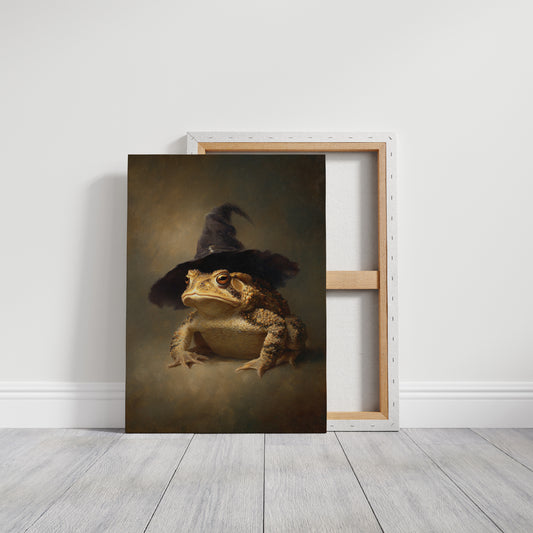 Charming Toad Witch Portrait - Whimsical Animal Art - Gallery Canvas image 13