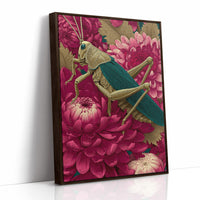 Grasshopper Among Chrysanthemums