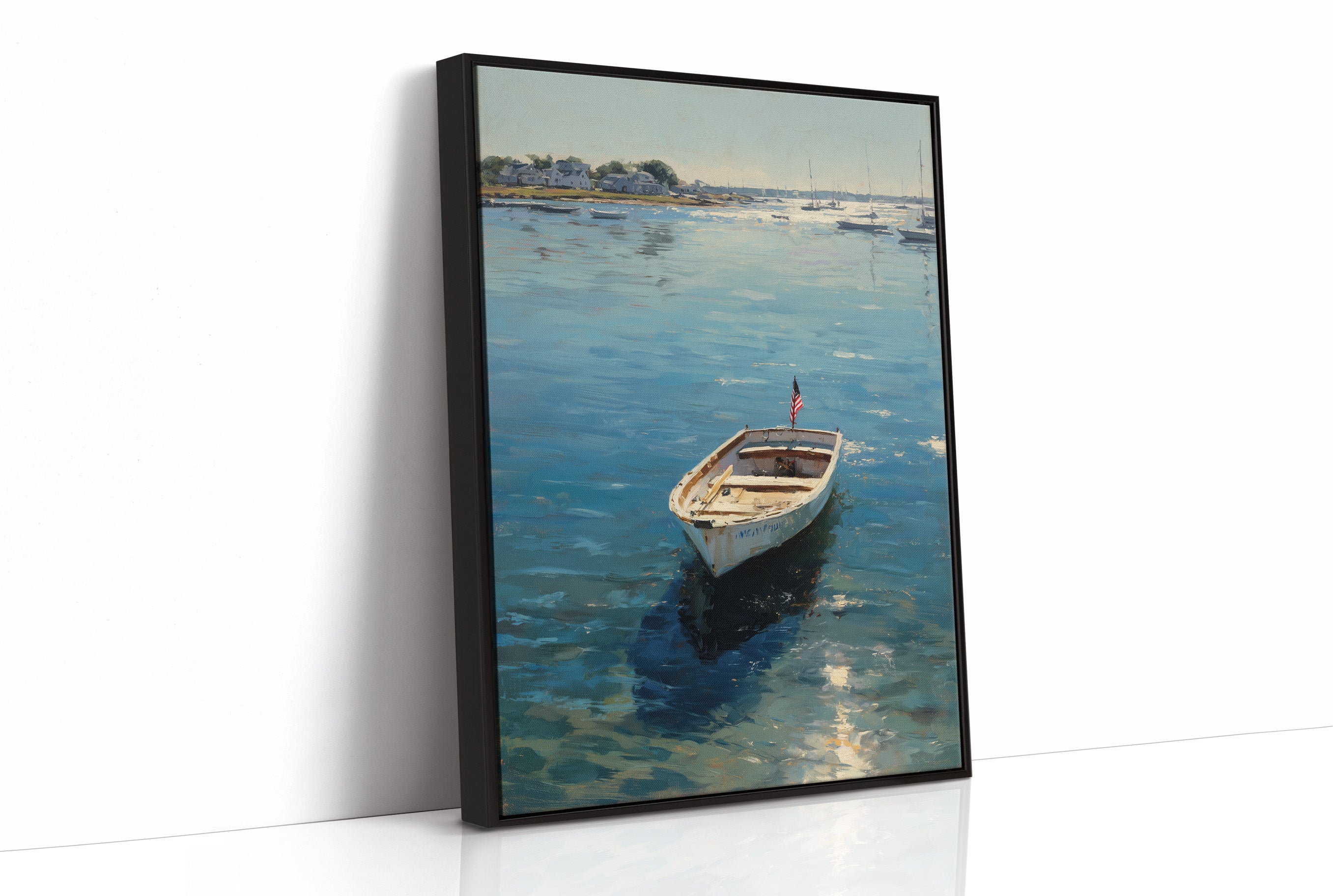 Patriotic Dinghy on Coastal Waters