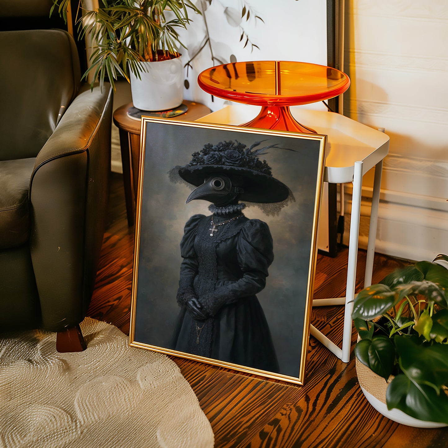 Elegance Beneath a Feathered Veil