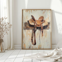 Weathered Rest: Western Saddle Still Life
