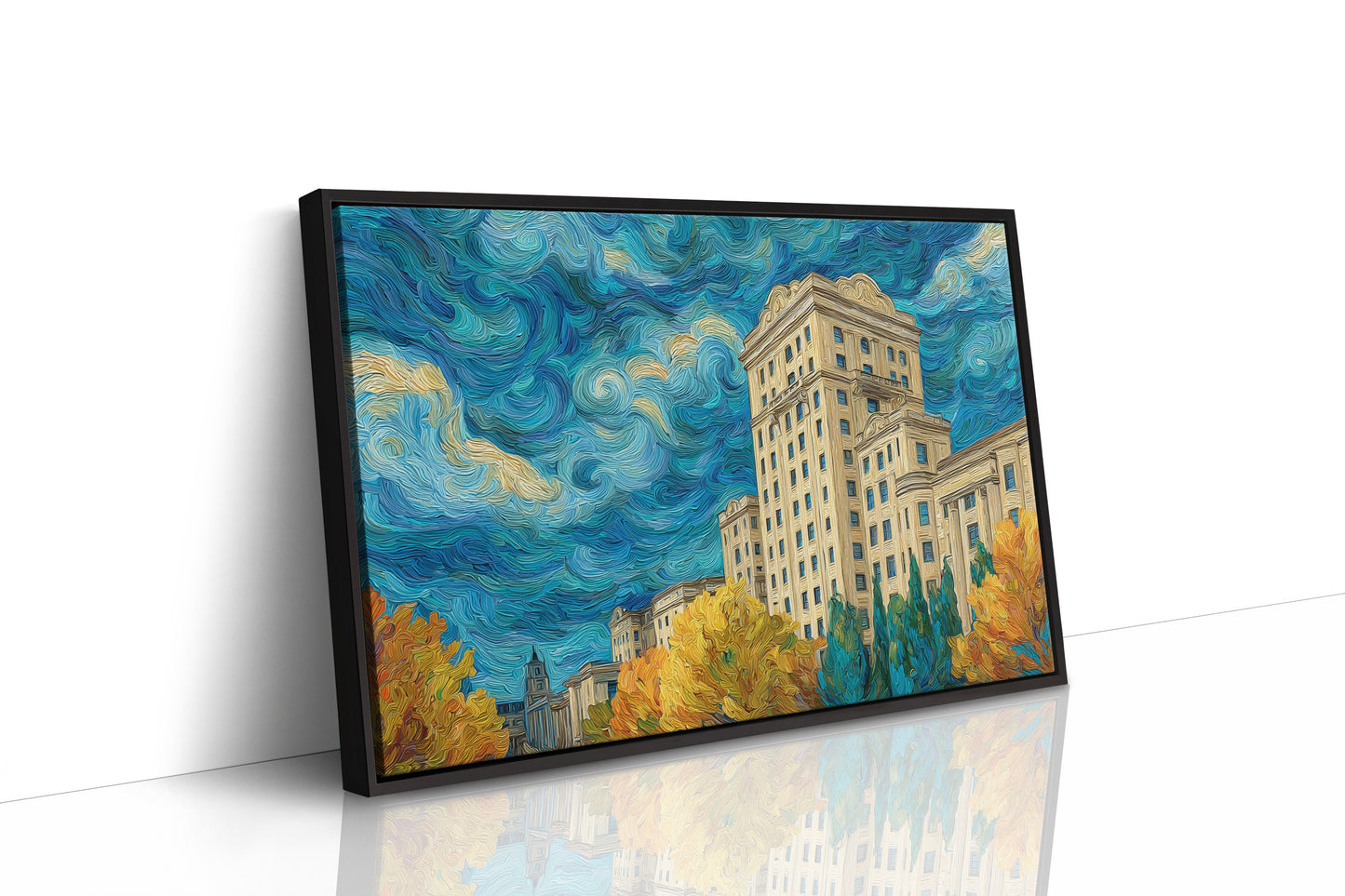 Golden Towers Beneath Swirling Skies
