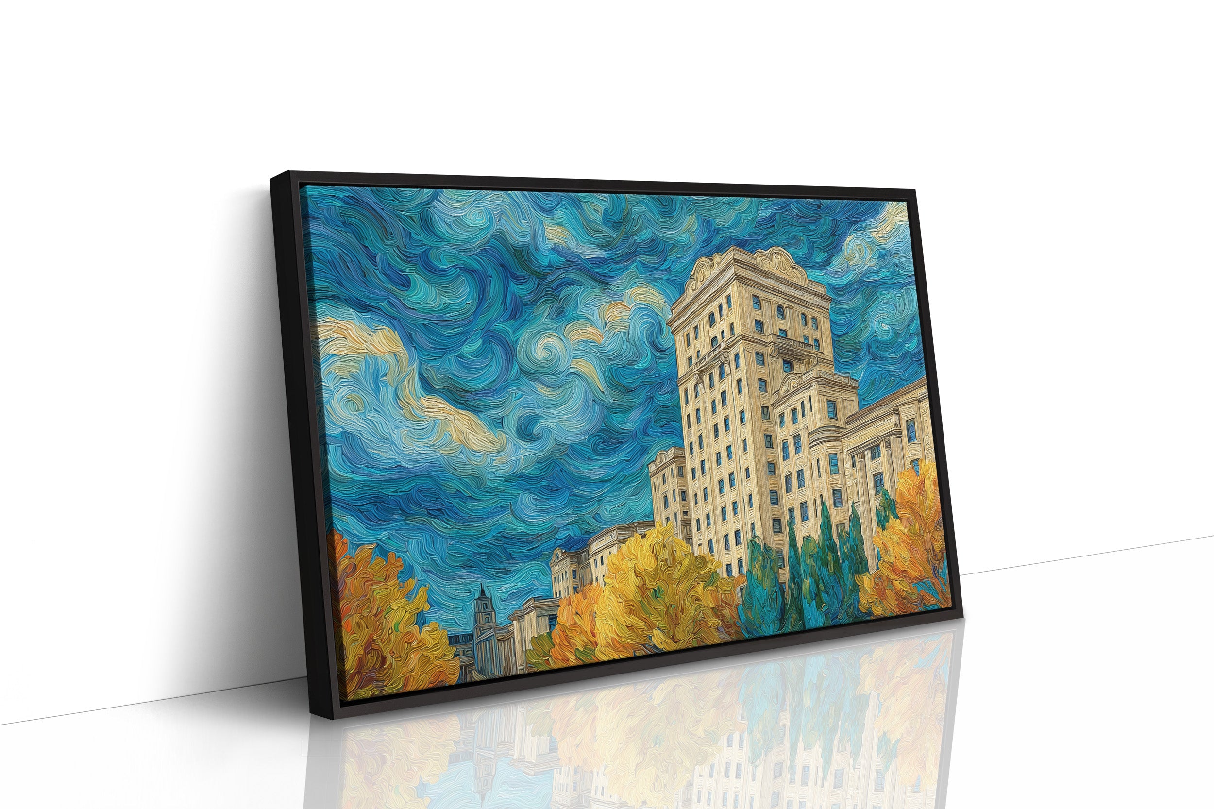 Golden Towers Beneath Swirling Skies