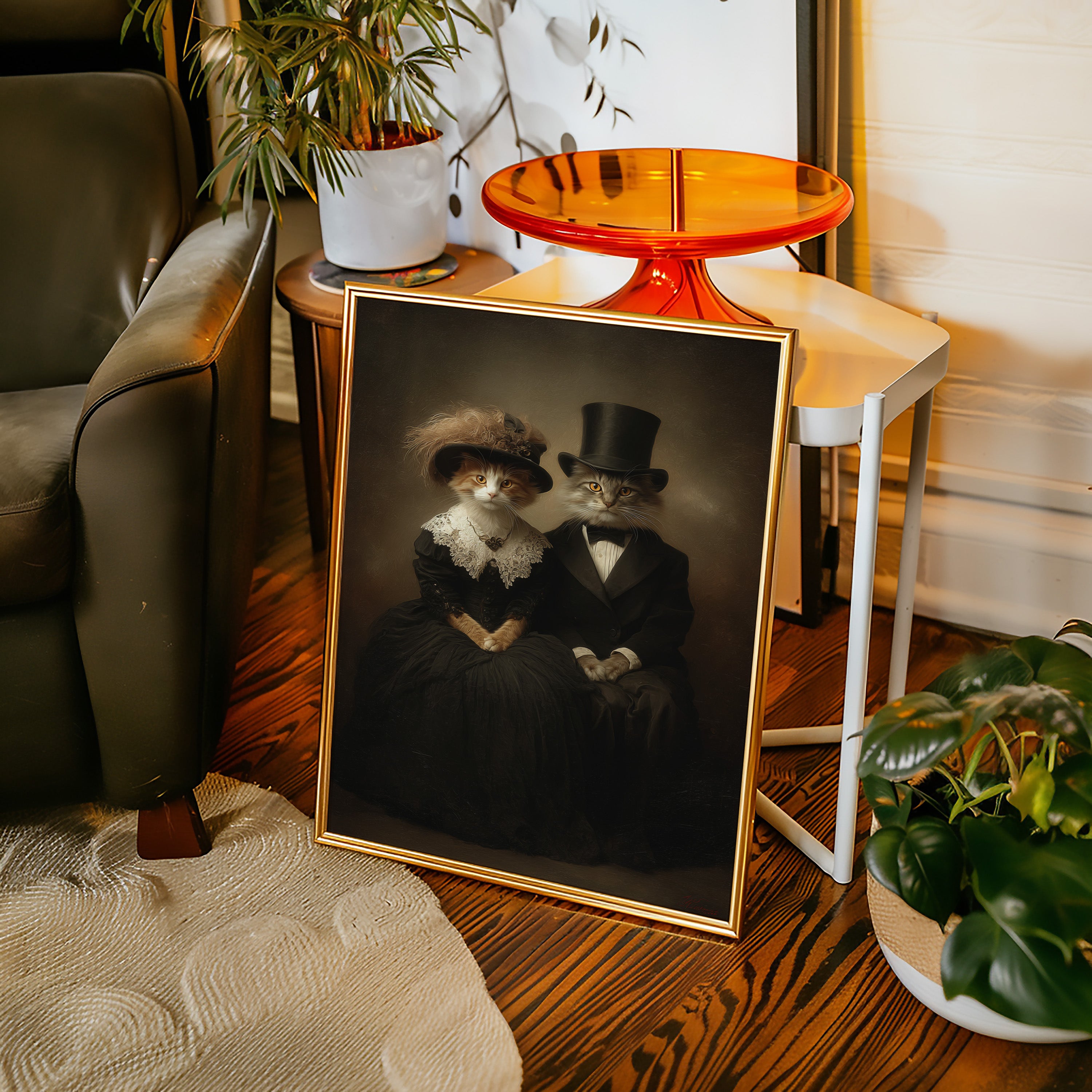 Feline Elegance in Vintage Attire