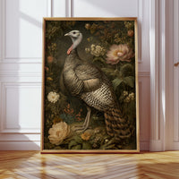 Wild Turkey Among Night Blooms