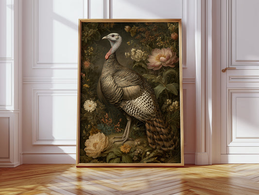 Wild Turkey Among Night Blooms