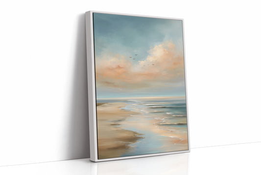 Birds Drift Above Coastal Pastels