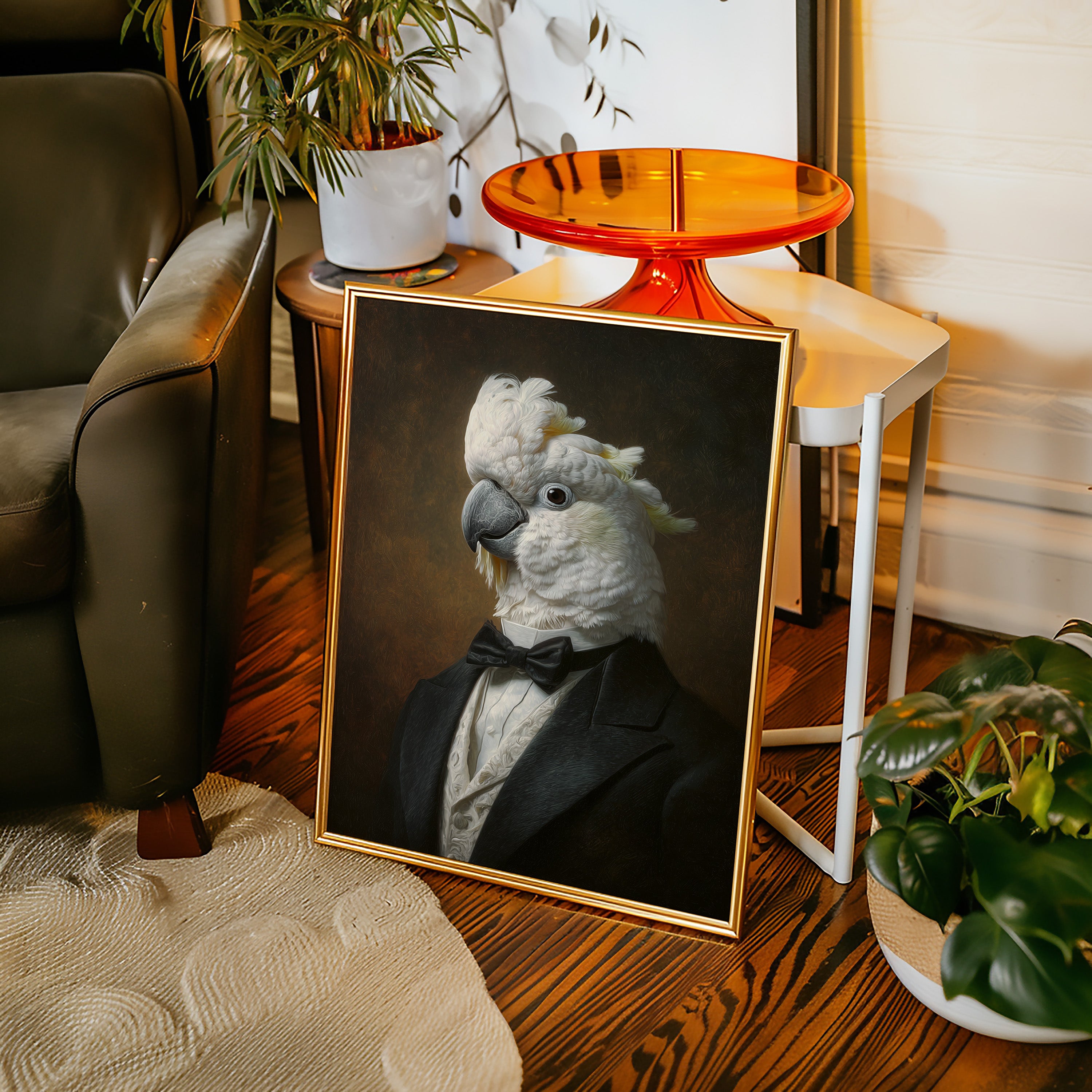 Dapper Cockatoo in Formal Attire