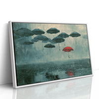 Red Umbrella Rises Above