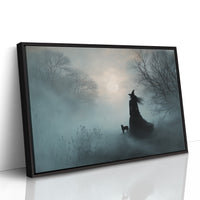 Fog Bound Witch Walks Midnight Path