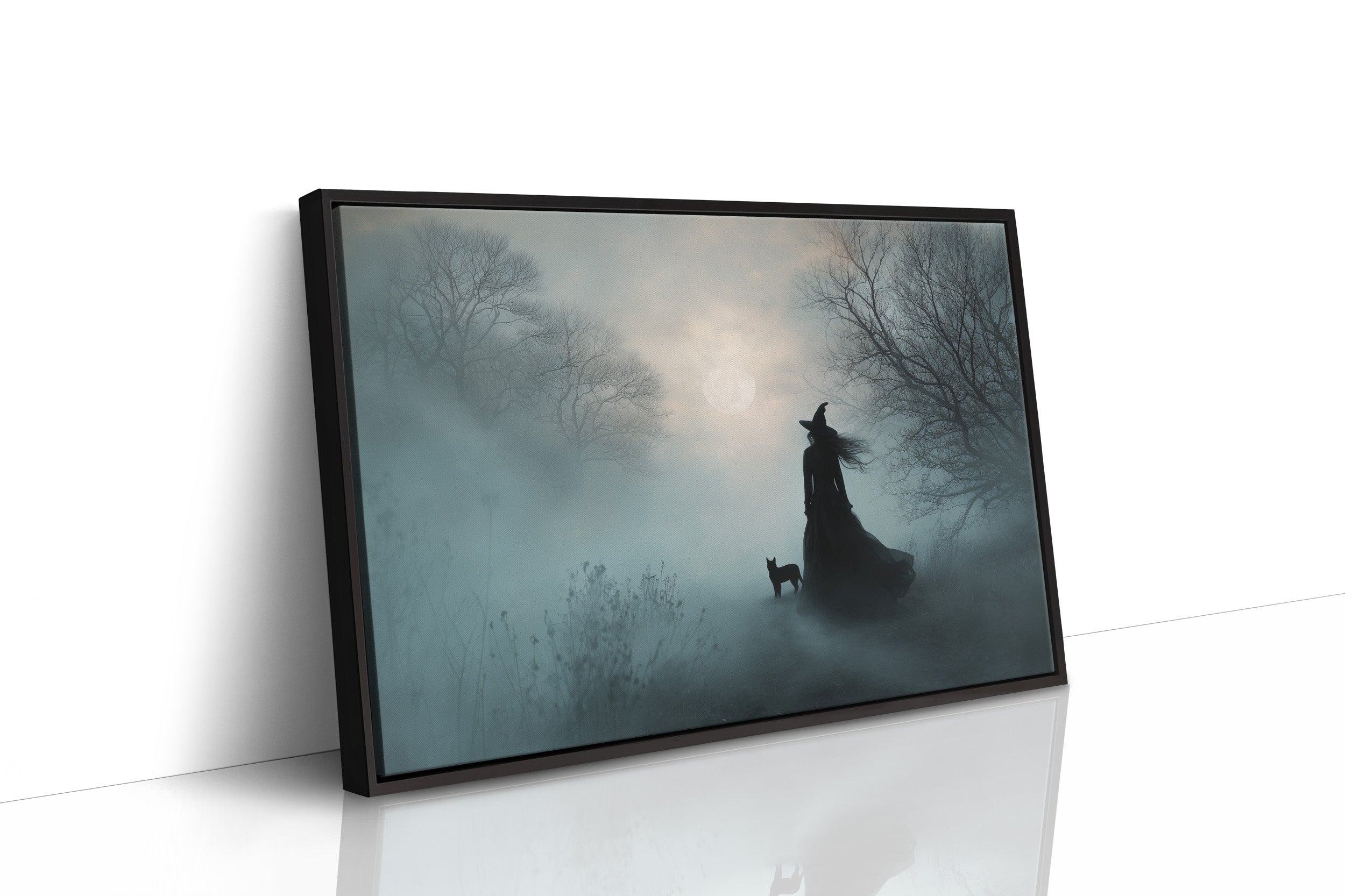 Fog Bound Witch Walks Midnight Path