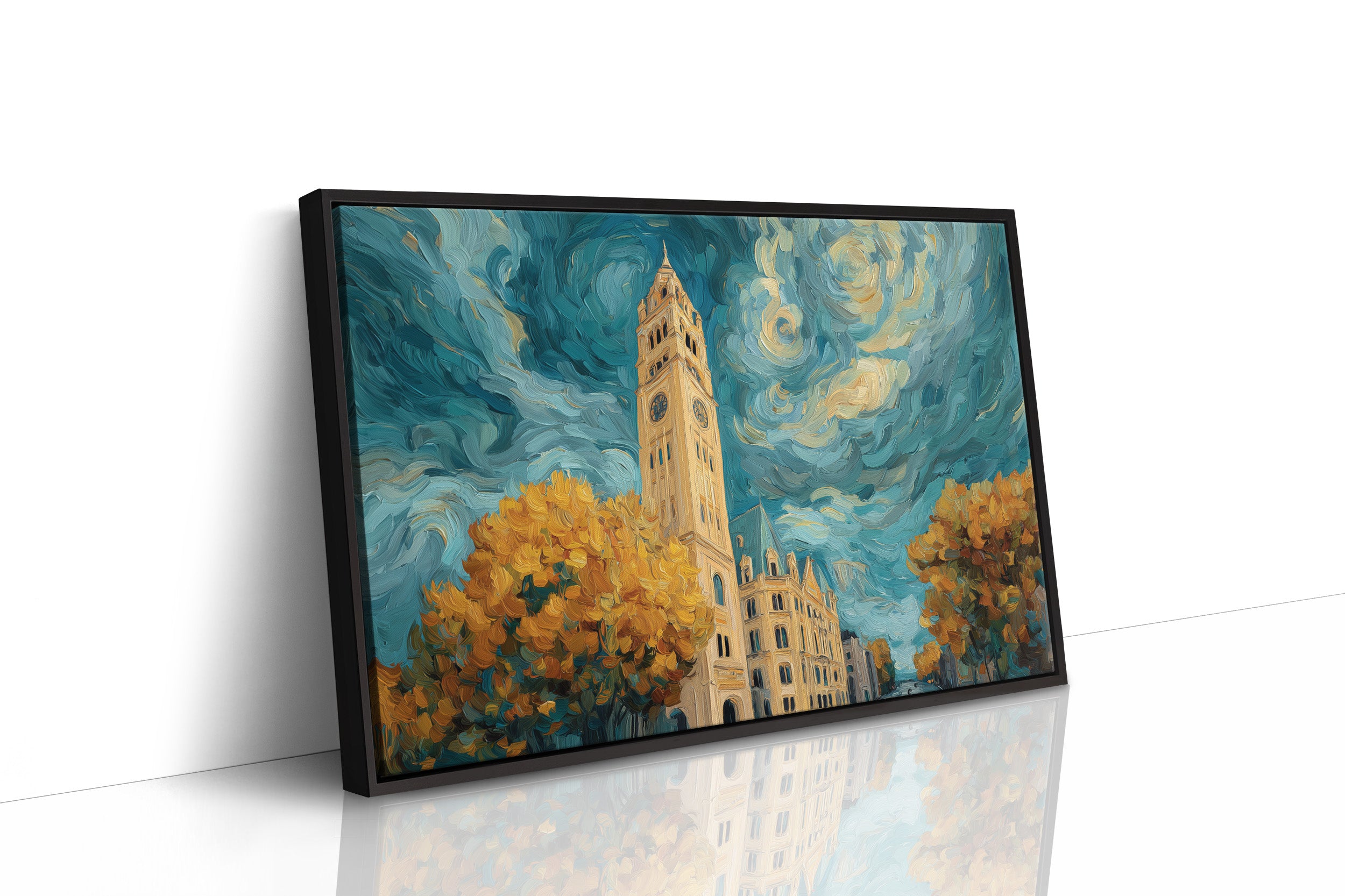 Clocktower Beneath a Turning Sky