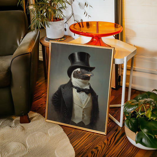 Dapper Penguin in Formal Attire