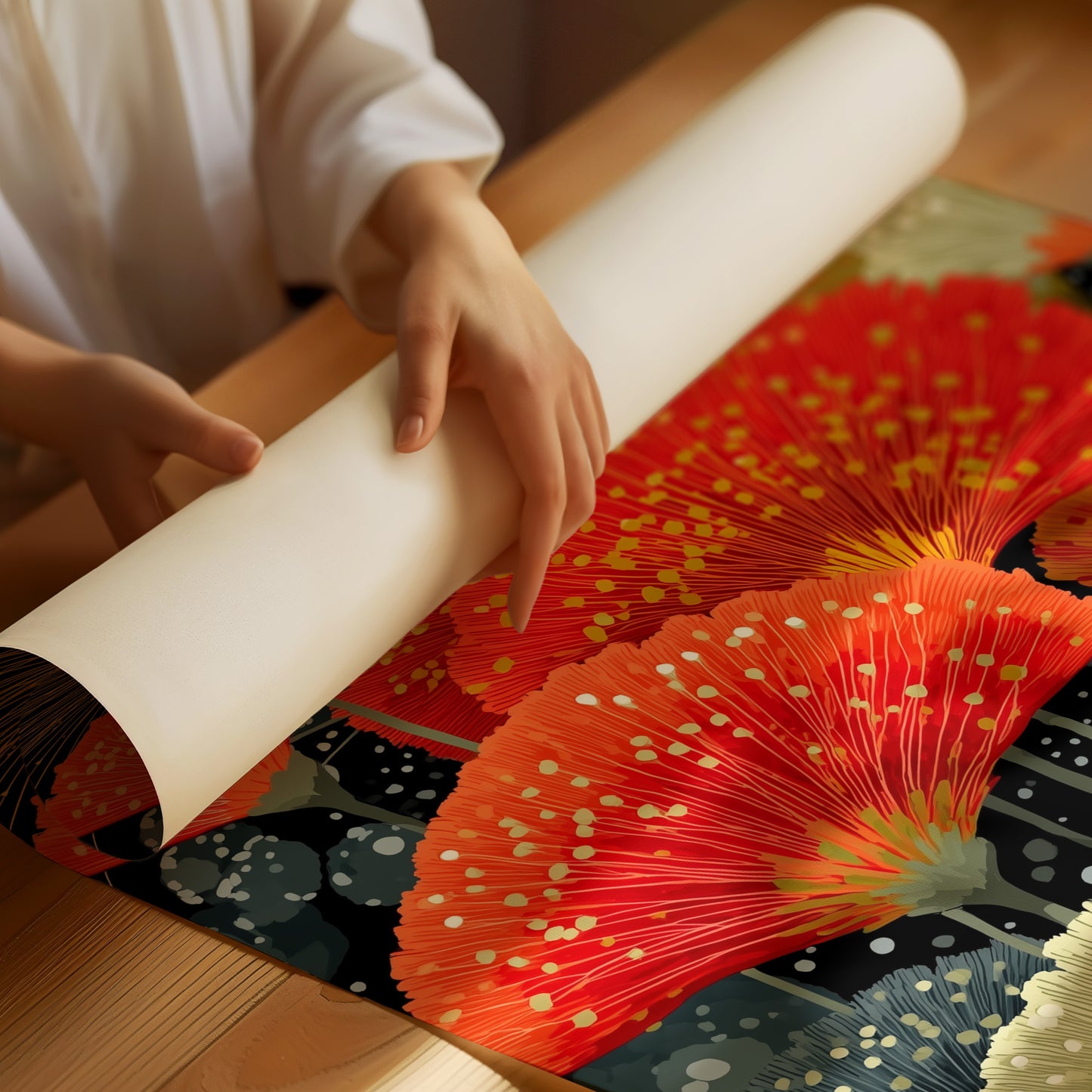 Coral Blooms Dance Against Midnight