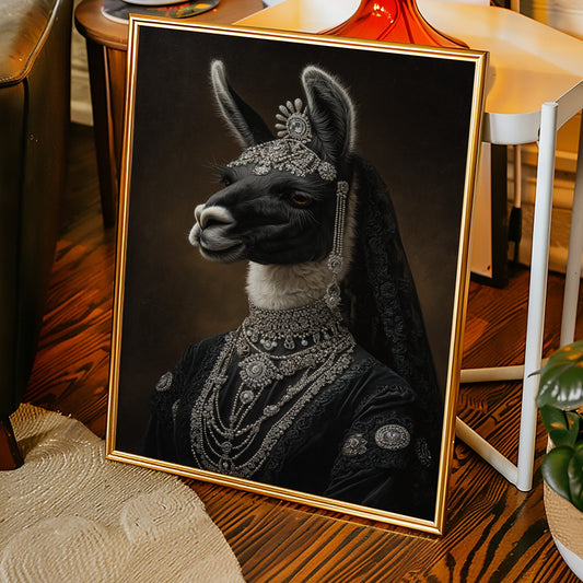 Regal Llama in Opulent Attire