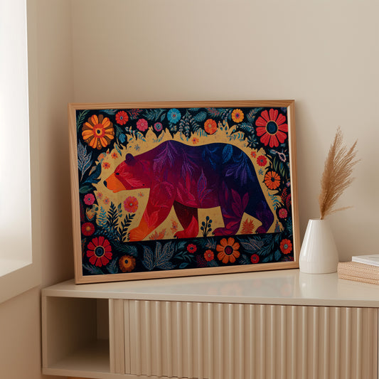 Twilight Bear Among Summer Blooms