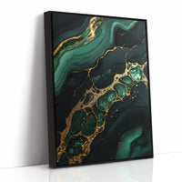 Gilded Cells in Deep Emerald Flow
