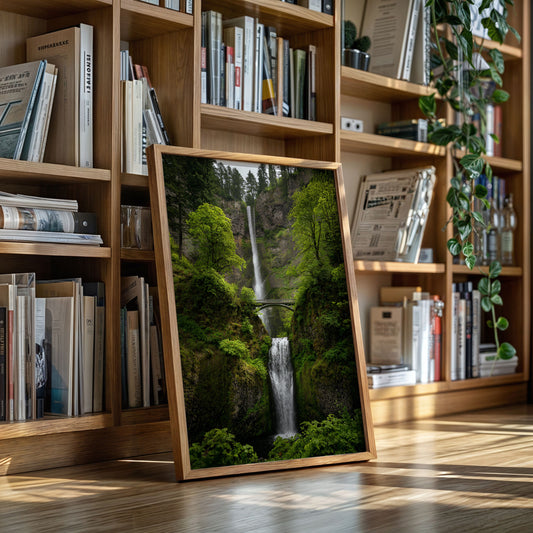 Majestic Waterfall Amidst Lush Greenery