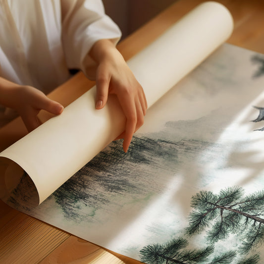 Misty Mountain Landscape – Tranquil Chinese Zen Wall Art