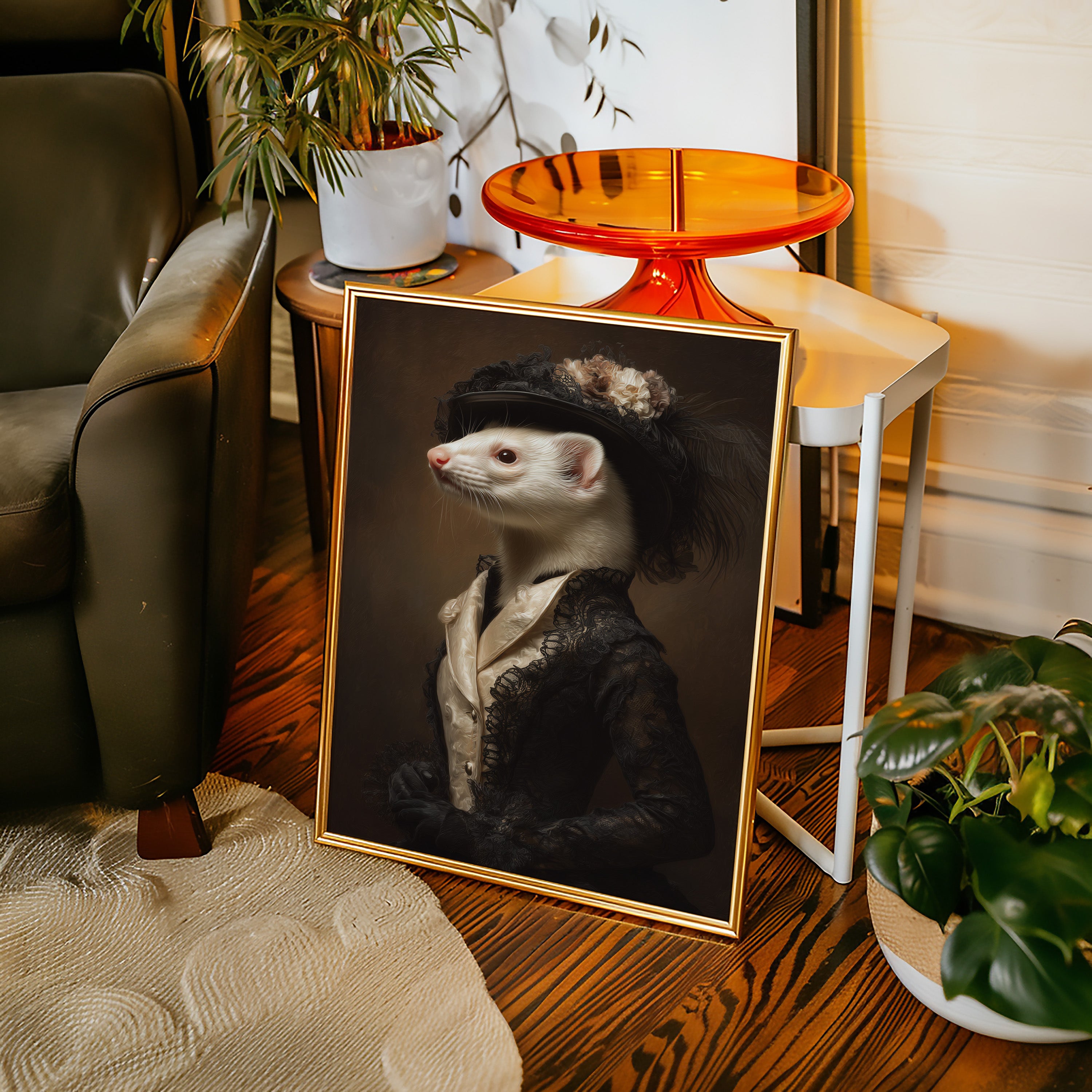 Dapper Ferret in Elegant Attire