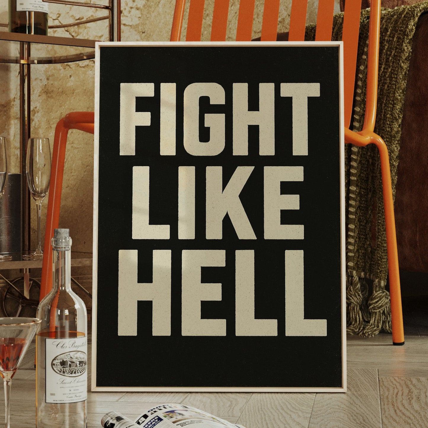 Fight Like Hell Gritty Bold Poster