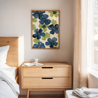 Summer Blossoms Drift In Navy