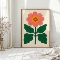 Sunny Bloom in Coral and Green