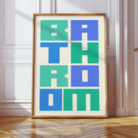 Geometric Letters Dance In Mint Blue